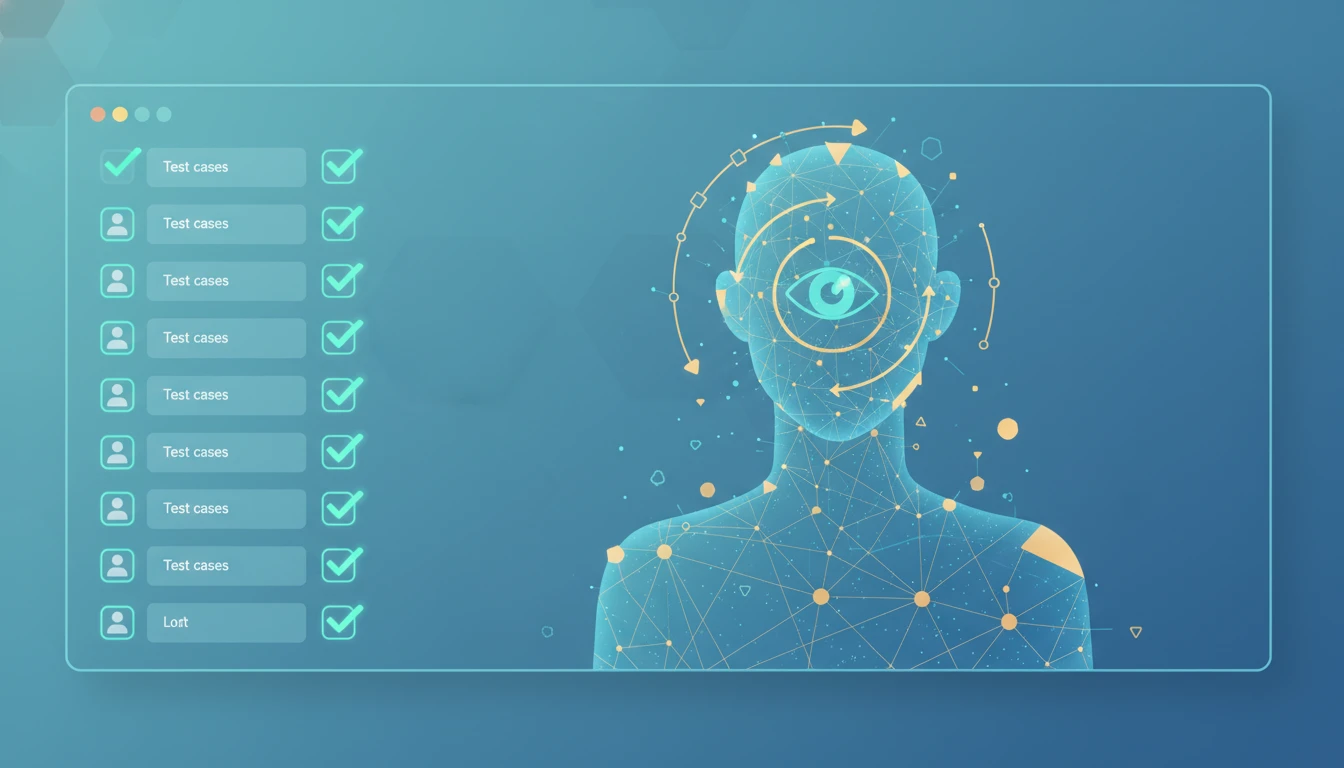 A checklist of ten test cases, all passing, with an AI reviewing its own work